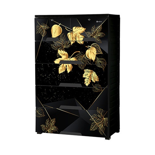 Platinum Wardrobe KD 5 Drawer Diamond Black