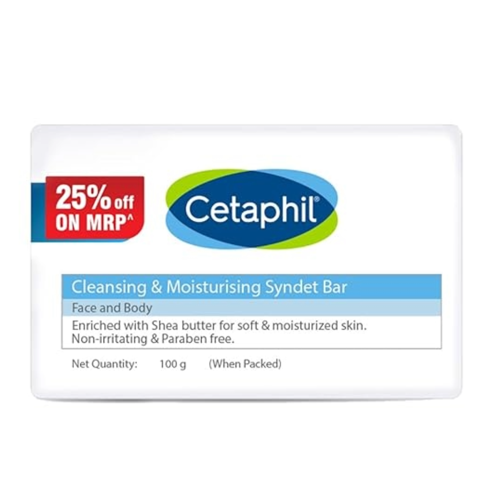 Cetaphil Cleansing Moisturizing Syndet Bar 100gm (INDIAN)